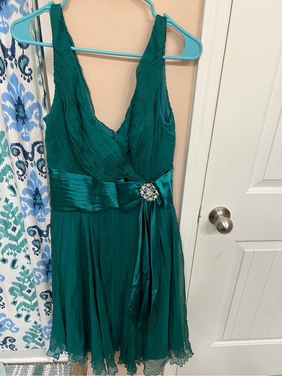 Tadashi Shoji Dresses & Skirts - Tadashi Shoji Teal V-Neck Sleeveless Midi Dress with Satin Sash